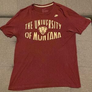 Montana Grizzlies Nike Tee NCAA College Red Short Sleeve T-Shirt Men Size Medium